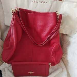 RED Coach Bag with matching Wallet--MARK DOWN ON ALL BAGS WITH MATCHING WALLETS